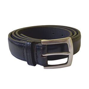 Duke Mens D555 Lewis Bonded Leather Square Buckle Waist Belt / Black